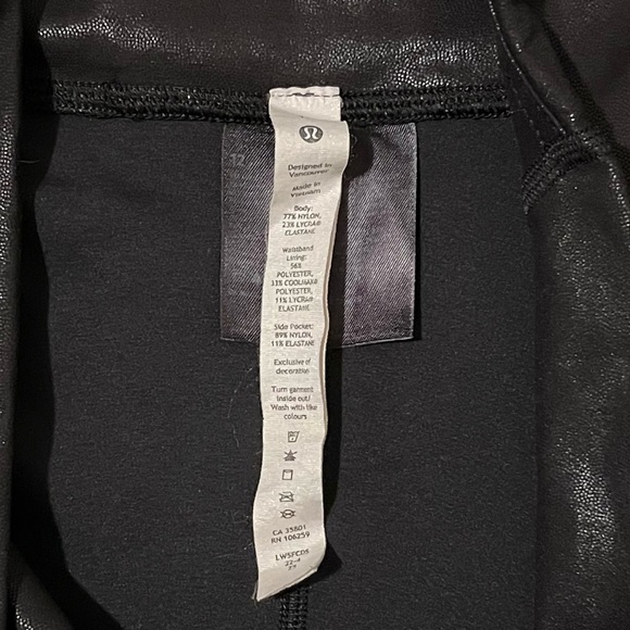 Lululemon Wunder Train HR Tight 25” Foil Black Size 12 - Picture 4 of 4